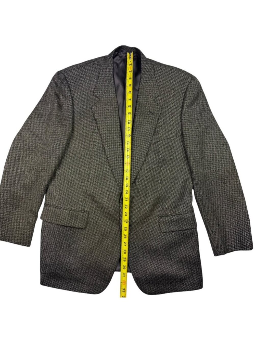 Corneliani Men's 100% Wool Tweed 2-Button Blazer Gray Herringbone • Italy • 42R - Picture 9 of 13